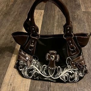 Black and brown purse